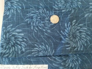 Quilting Fabric King's Road "Dynasty" Blue Swirl 1 yd 11 inches - Picture 1 of 2