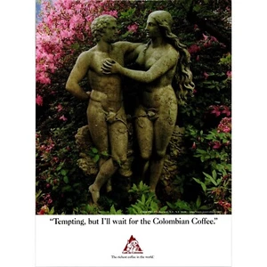 2001 Ad Eternal Love Statue Couple Is Tempted But Will Wait for Colombian Coffee - Picture 1 of 1