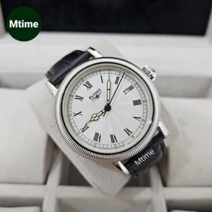 RARE ELYSEE Classic Aviator White Dial Automatic ETA Sapphire Dress Men Watch - Picture 1 of 5