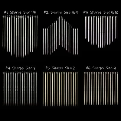 WHITECROFT ESSENTIALS Crafty Hand Sewing Needles Sharps General Purpose Sew Needle in 6 Pack Options