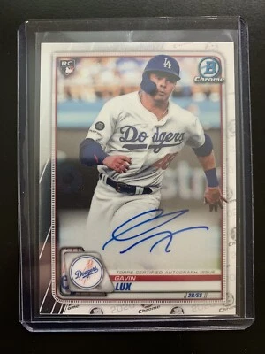 2020 Bowman Chrome Gavin Lux Auto Autograph RC #CRAGL Los Angeles Dodgers Card - Image 1 of 2