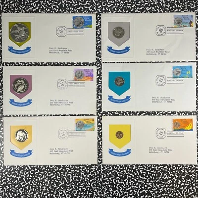 Lot Of 6x 1973 British Virgin Islands FDC Coin Sets Lot#B2390 - Image 1 of 4