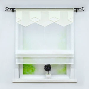 Cortina enrollable con cordón cortina cortina cocina cortina ventana blanca puertas cortas - Imagen 1 de 93