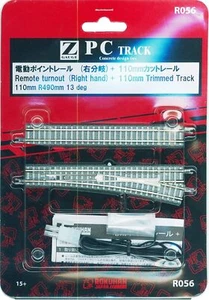 Rokuhan Z gauge R056 PC track point rail 110mm right with cut rail - Picture 1 of 1