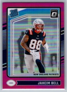 Fútbol óptico Jaheim Bell Pink Prizm Rookie Patriots 2024 Panini - Imagen 1 de 2