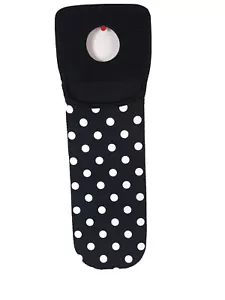 Bolso de mano de neopreno negro con lunares blancos botella de agua de vino de regalo - Imagen 1 de 3