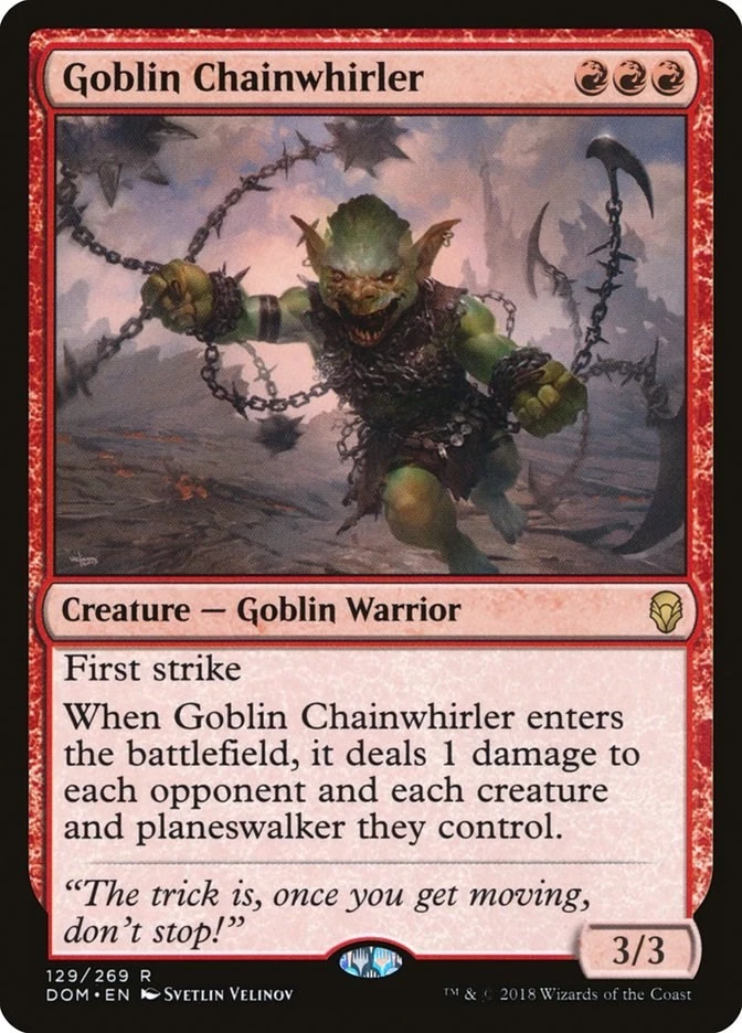 Goblin Chainwhirler 129 LP Foil Dominaria MTG EN - Image 1 of 1