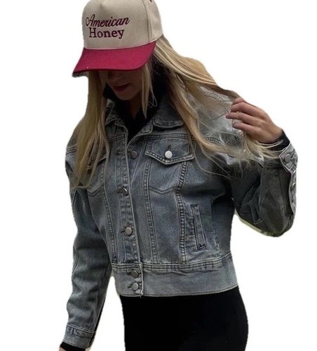 VETEMENTS Giacca jeans blu B denim donna taglia S western leggera country cotone glam casual