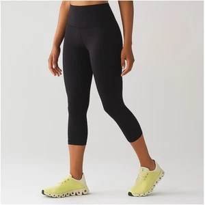 Lululemon Black Wunder Under Crop (Hi-Rise) 21" Luxtreme Leggings Size 4 🖤✨🖤 - Picture 1 of 18