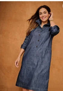 Talbots Denim Popover Shirtdress Size 16 Blue Excellent Condition - Picture 1 of 7