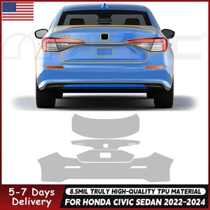 For Honda Civic Sedan 2022-2024 Rear Bumper PreCut PPF Paint Protection Film TPU - Picture 1 of 20