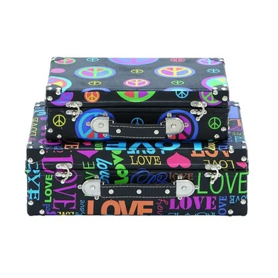 Contemporary Wooden Canvas Case with Multicolor Finish- Set of 2. 41019 - Image 1 of 4