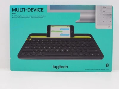 Logitech K480 Wireless Multi-Device Keyboard, Bluetooth, Black - Image 1 of 4
