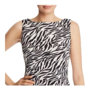 Aqua NWT Womens Animal Print Crop Sleeveless Black White T-Shirt Medium - Picture 1 of 8