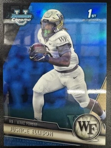 2023 Bowman University Chrome - Justice Ellison #147 Blue Refractor /199 (RC) - Picture 1 of 2