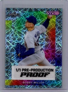 Bobby Miller 2024 Leaf Baseball 1/1 Pre Production Proof - Picture 1 of 1