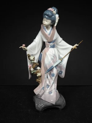 Vintage Lladro Porzellan "Teruko" Japanische Geisha Mädchen mit Sonnenschirm Nr1451 - Bild 1 von 4