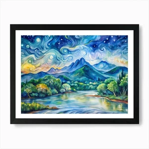Van Gogh Daintree National Park Aus Framed Wall Art Poster Canvas Print Picture - Picture 1 of 4
