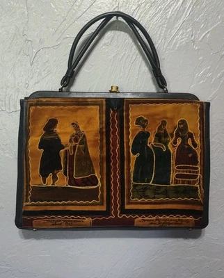 Terciopelo Italia Alemán Renacimiento Gótico Cartera Bordada Damas De Colección LEER DESCRIPCIÓN Foto 1 de 4