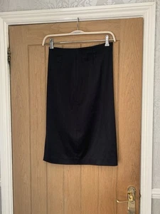 Coast Care - Ladies Black Satin Pencil Skirt - Size 8-10 (28" Waist) Side Split - Picture 1 of 8