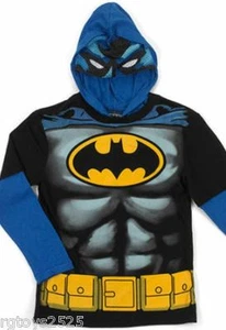 Batman Mangas Largas Disfraz Con Capucha Camiseta Talla 8 10-12 Nueva Con Etiquetas - Imagen 1 de 1