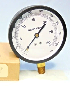 Manómetro Reptech Swazilandia 3 3/4" diámetro 0-30 psi/0-200kPs. NOS - Imagen 1 de 9