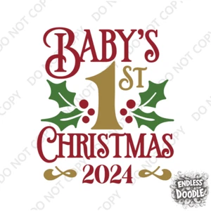 1er Regalo Navidad Plancha en DTF Transferencia Primera Navidad Decoraciones Camiseta Bebé - Imagen 1 de 6