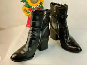 A.S.98 Women's Black Leather Boots Size 39 uk 6 - Picture 1 of 16