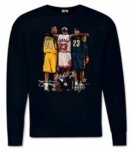 Felpa Basket NBA CAMPIONI Michael Jordan Lebron James Kobe Bryant Girocollo - Foto 1 di 5