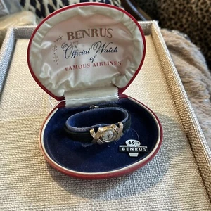 Benrus Vintage Watch Offical Watch Of Famous Airlines New Old Stock 10 K Gf - Picture 1 of 16