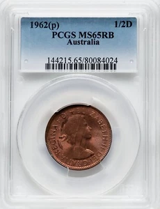 Australia - 1962P - 1/2D - PCGS MS65RB - GREAT LUSTER! - Picture 1 of 2