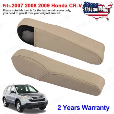 Cubierta de repuesto de reposabrazos de asiento delantero beige tostado para Honda CR-V CRV 2007-2009 Foto 1 de 4
