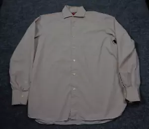 Camisa de vestir ISAIA Napoli para hombre L 16 41 cuadros abotonados manga larga Italia negocios - Imagen 1 de 12