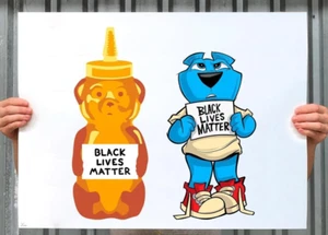 FNNCH Ally Bear Sir Sirron Norris BLM Black Lives Poster Art Print Street Signed - Picture 1 of 4