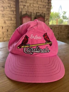 Vintage 1980s ST LOUIS CARDINALS Neon Pink Snapback Hat by ANNCO - Picture 1 of 9