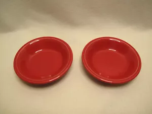 MODERN FIESTAWARE SET OF 2 ROUND SMALL BOWLS RED COLOR~5 1/4"~RETRO~ART DECO - Picture 1 of 8