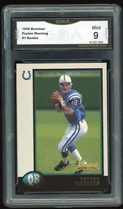 PEYTON MANNING 1998 BOWMAN FOOTBALL #1 "COLTS" ROOKIE CARD GMA 9.0 MINT - Picture 1 of 2