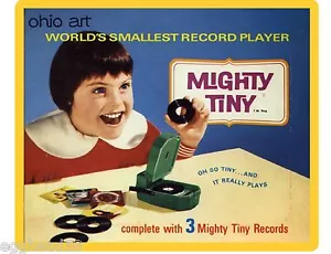 Mighty Tiny Record Player Ohio Art Refrigerador/Imán Casillero - Imagen 1 de 1