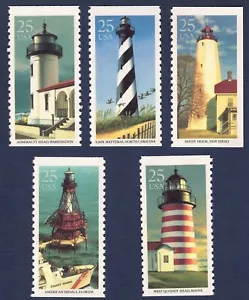 US #2470-74 Atlantic Lighthouses Singles Set, 5v, MNH - Bild 1 von 1