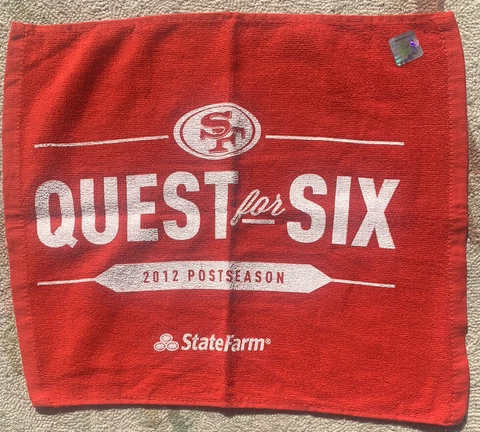 SF 49ers Rally Towel 2012 Playoffs  with NFL Authentication Sticker Brand New Cover