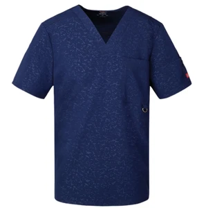 {4XL} Dickies Xtreme Stretch Men's Embossed Scrub Top NAVY - Picture 1 of 3