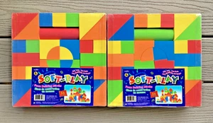 2 CTG BRANDS SOFT-PLAY FOAM BUILDING BLOCKS 66 PIECES SET W/ CARRYING CASE 03106 - Picture 1 of 8
