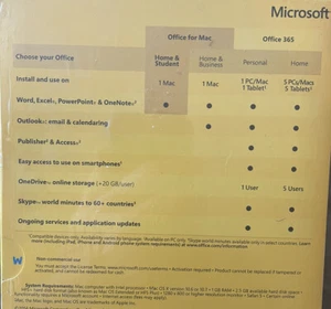 Microsoft Office Mac 2011 Home Student (1 Mac) Versiegelt Neu - Bild 1 von 2