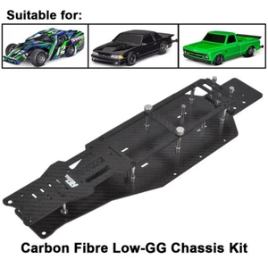 Carbon LCG Chassis Upper Lower For Traxxas Drag Slash Mustang C10 Slash Mudboss - Picture 1 of 11