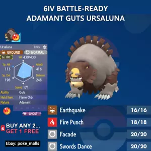 URSALUNA | 6IV | ADAMANT GUTS GHOST | BATTLE-READY | Pokemon Scarlet and Violet - Picture 1 of 6