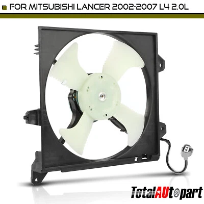 全新空调冷凝器 冷却风扇组件 适用于三菱 Lancer 2002 - 2007 L4 2.0L — 第 1/4 张图片