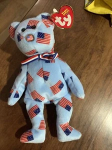 Ty Beanie Baby Union - MWMT (Bärenflagge Nase USA 2003) - Bild 1 von 4