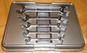 CRAFTSMAN TOOLS VINTAGE 5 PIECE METRIC OPEN/END WRENCH SET IN THE CASE - Picture 1 of 8