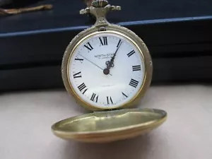 Vintage NORTH STAR 17j Hunters Case Pocket Watch Swiss Made Runs Duck Hunting - Picture 1 of 14