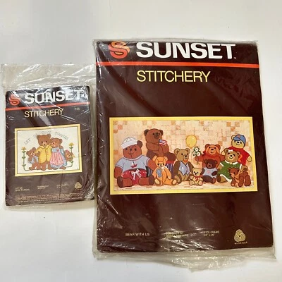 Лот из 2 наборов для вышивки SUNSET #2605 медведь с нами + #718 давайте дадим спасибо шерсть - Изображение 1 из 4